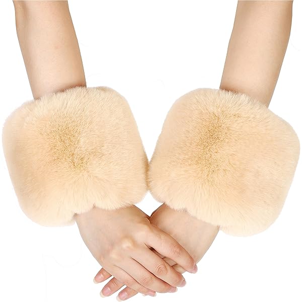 小物 Fluffy Arm Warmer PURFUN Fuzzy Faux Fur Arm Warmers with Leather Band, Men